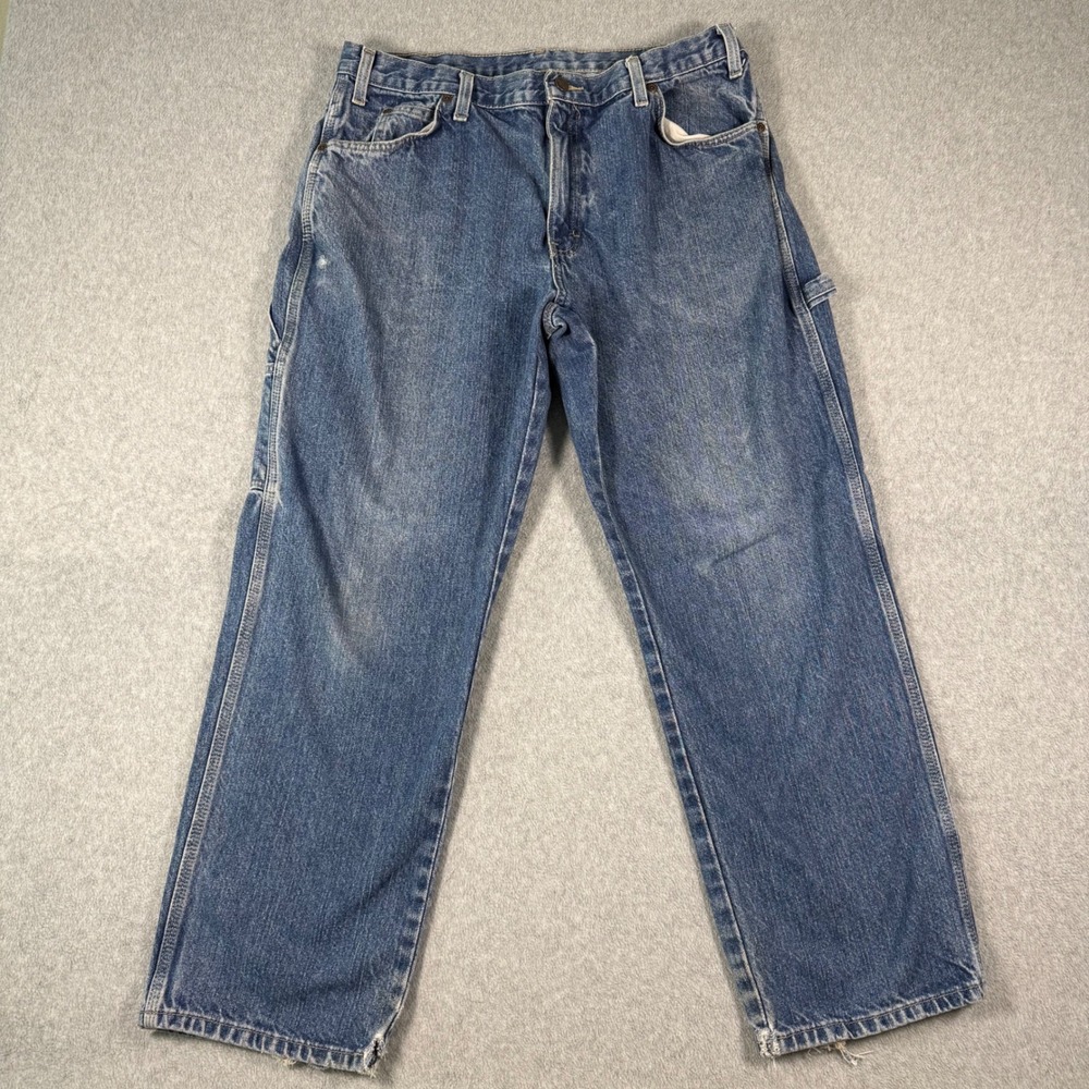 Dickies Mens Carpenter Jeans Blue Denim Distressed Workwear Utility Pants